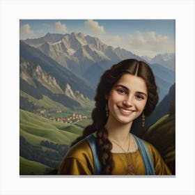 Girl In The Mountains Canvas Print