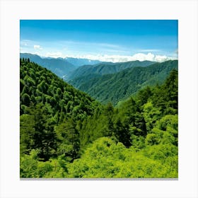 Firefly Emerald Mountain Forests Lush Green Forests Blanketing Mountain Slopes 1 Canvas Print