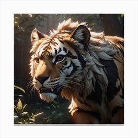 Tiger In The Forest Canvas Print