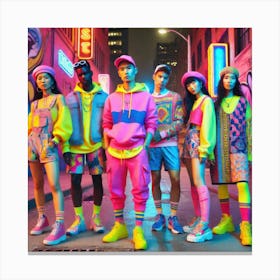Neon Street Scene 1 Canvas Print