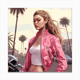 GTA Style Gigi Hadid Canvas Print