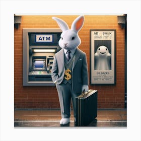 Rabbit In A Suit Canvas Print