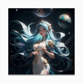 Anime Girl In Space 1 Canvas Print