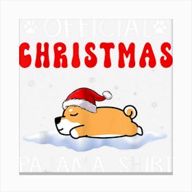 Shiba Inu Dog Official Christmas Pajama Puppy Funny Xmas Canvas Print