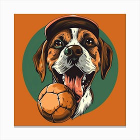 Dog With A Ball Canvas Print