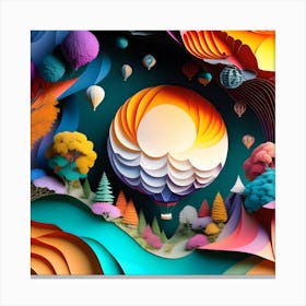 3d Paper Art 4 Canvas Print