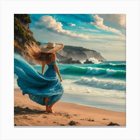 Girl On The Beach 1 Canvas Print