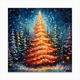 Celestial Retro Fir Fantasy Canvas Print