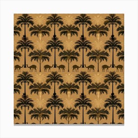 Palm Trees Fabric Camel Tree Canvas Print