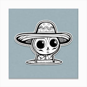 Mexico Hat Sticker 2d Cute Fantasy Dreamy Vector Illustration 2d Flat Centered By Tim Burton (10) Canvas Print