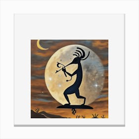 Copy Of Kokopelli Hanging Out With The Moon 4500 X 4500 Px Canvas Print