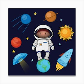 Astronaut In Space 2 Canvas Print