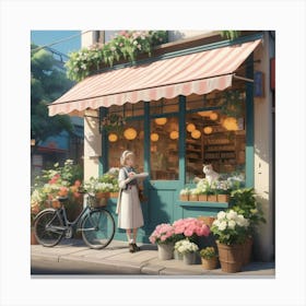 Flower Shop Wall Decoration Canvas Print