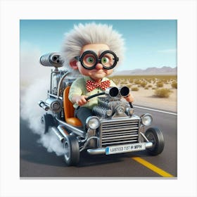 Man Driving A Car Canvas Print