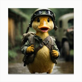 Duck In Uniform Canvas Print