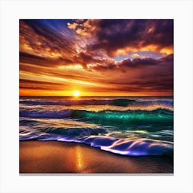 Sunset On The Beach 545 Canvas Print