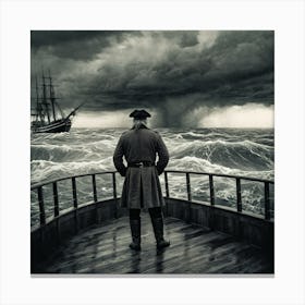 Ship In The Storm Canvas Print