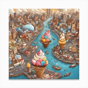 Ice Cream World Canvas Print