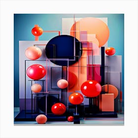 Abstract Painting,Abstract 3d creation made from geometric shapes Canvas Print
