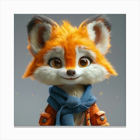 Fox In A Scarf Canvas Print