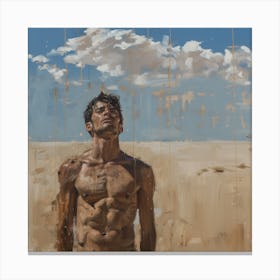 Man in Desert - S Canvas Print