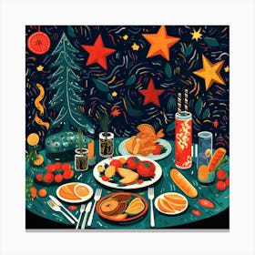 Christmas Dinner Canvas Print