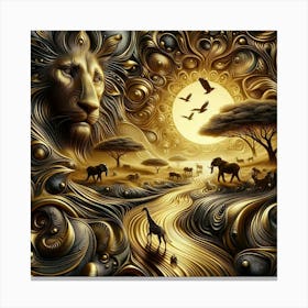 Lion In The Sun 3 Canvas Print