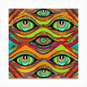 Design Psychedelic Eyes Pattern (1) Canvas Print