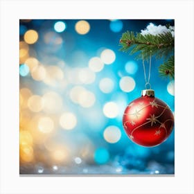 Christmas Tree Ball Background Holiday Merry Celebration Pine Ornament Glow Happy Design (12) Canvas Print