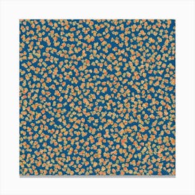 Blue And Orange Polka Dots Canvas Print