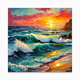 Sunset On The Beach 2 Canvas Print