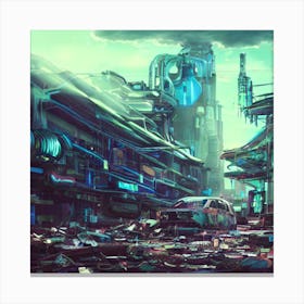 Futuristic City apocalyptic Canvas Print