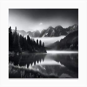 Black And White Mountain Landscape 18 Canvas Print