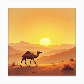 Camel In The Desert 1 Canvas Print