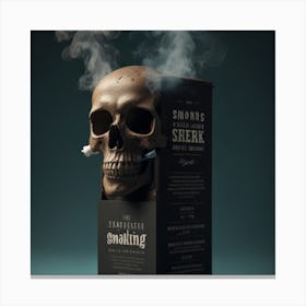 Smoking Skull Canvas Print