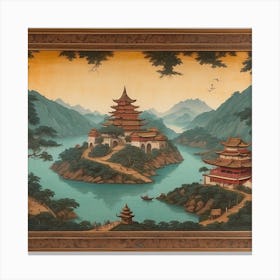 Chinese Landscape Painting Canvas Print