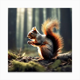 Squirrel In The Forest 258 Canvas Print