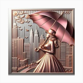 A woman with an umbrella 4 Canvas Print