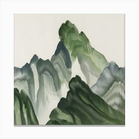 Japanese Watercolour Of Mount Nasu 4 Canvas Print
