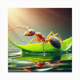 Ant On A Leaf 3 Canvas Print