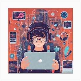 Coding Girl Canvas Print