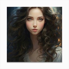 Beautiful Girl With Long Hair Canvas Print