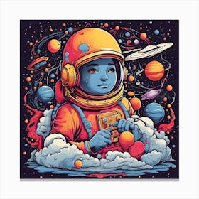 Astronaut In Space Canvas Print