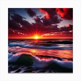 Sunset At The Beach 284 Canvas Print