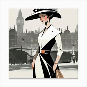 English lady in London 3 Canvas Print