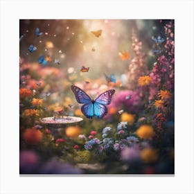 Butterfly In A Garden Canvas Print