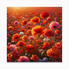 Poppies At Sunset 1 Canvas Print