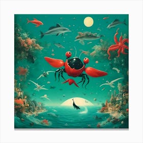 Crabs In The Sea Canvas Print