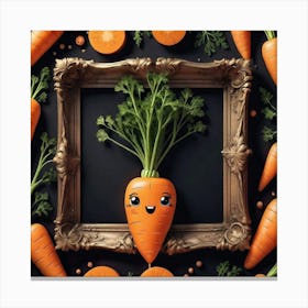 Carrots In A Frame 56 Canvas Print