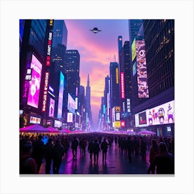 Times Square At Dusk Canvas Print